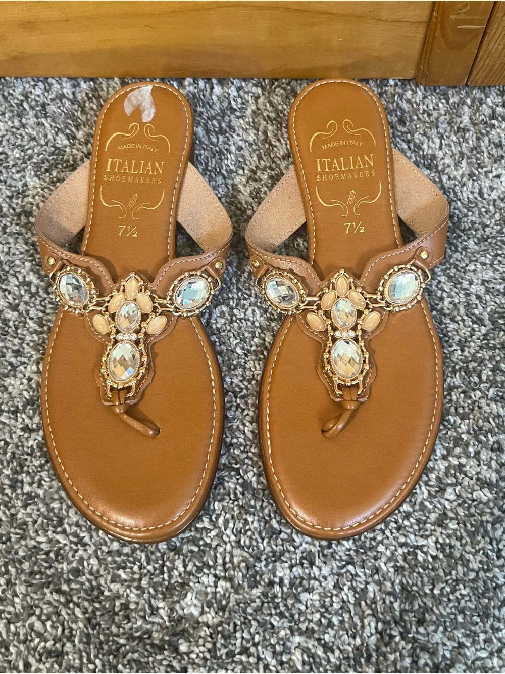 Italian Shoemakers Jeweled Sandals